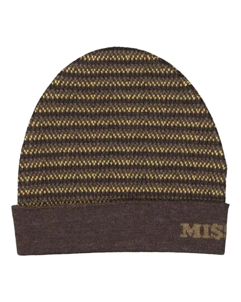 Missoni striped beanie hat - Braun Braun