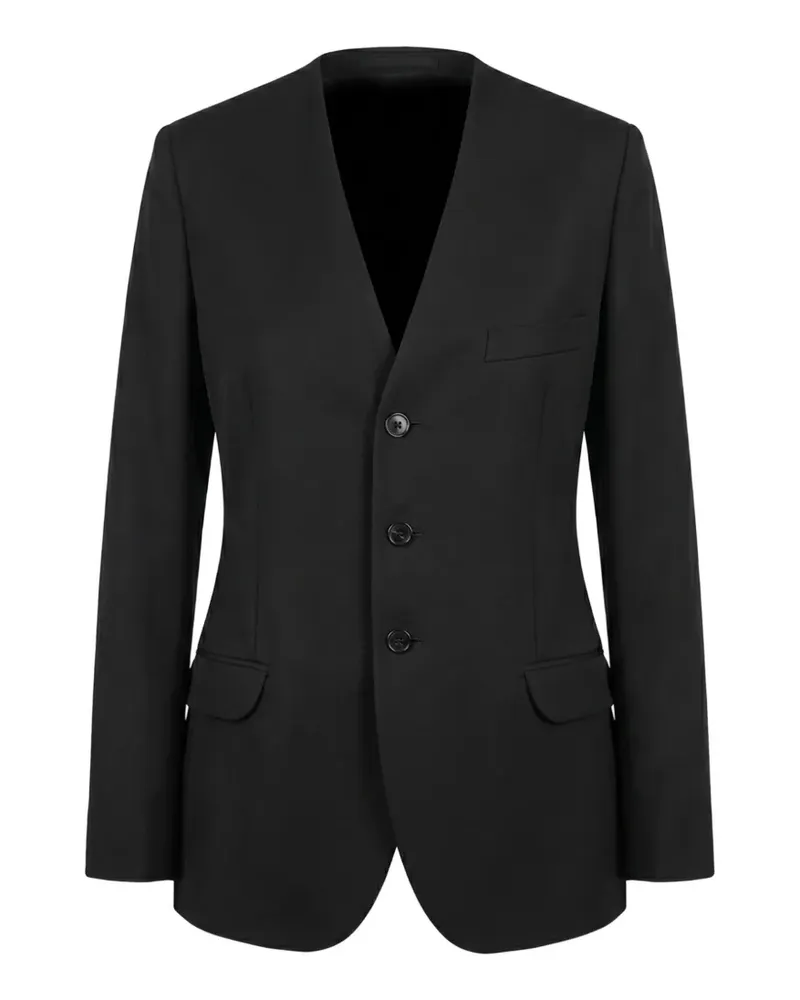 Jil Sander collarless single-breasted blazer - Schwarz Schwarz