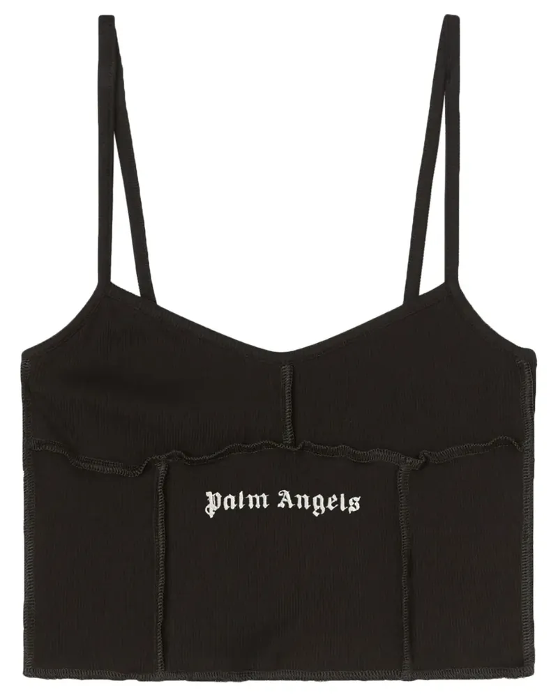 Palm Angels Cropped-Top mit Logo-Print - Schwarz Schwarz