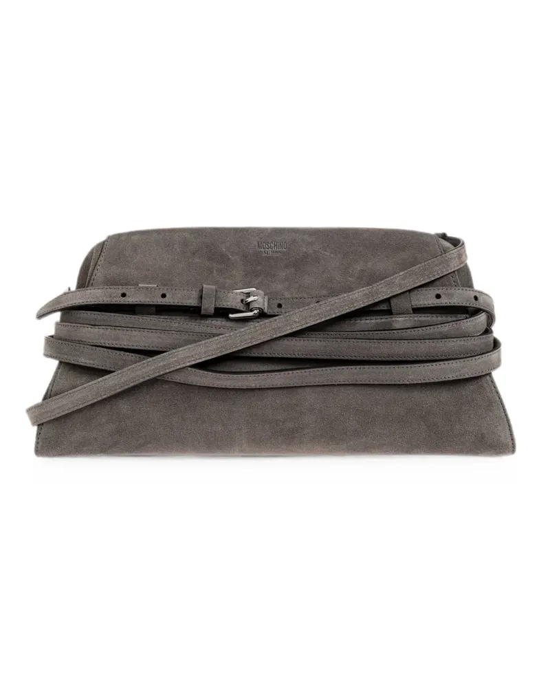 Moschino Große Tie Me Clutch - Grau Grau