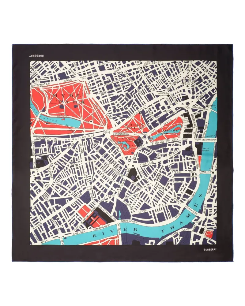 Burberry London Map silk scarf - Nude Nude