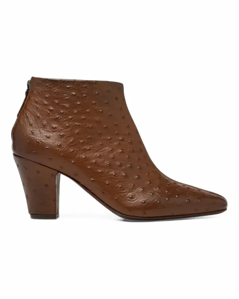 Marsèll Figura ostrich-effect leather ankle boots - Braun Braun