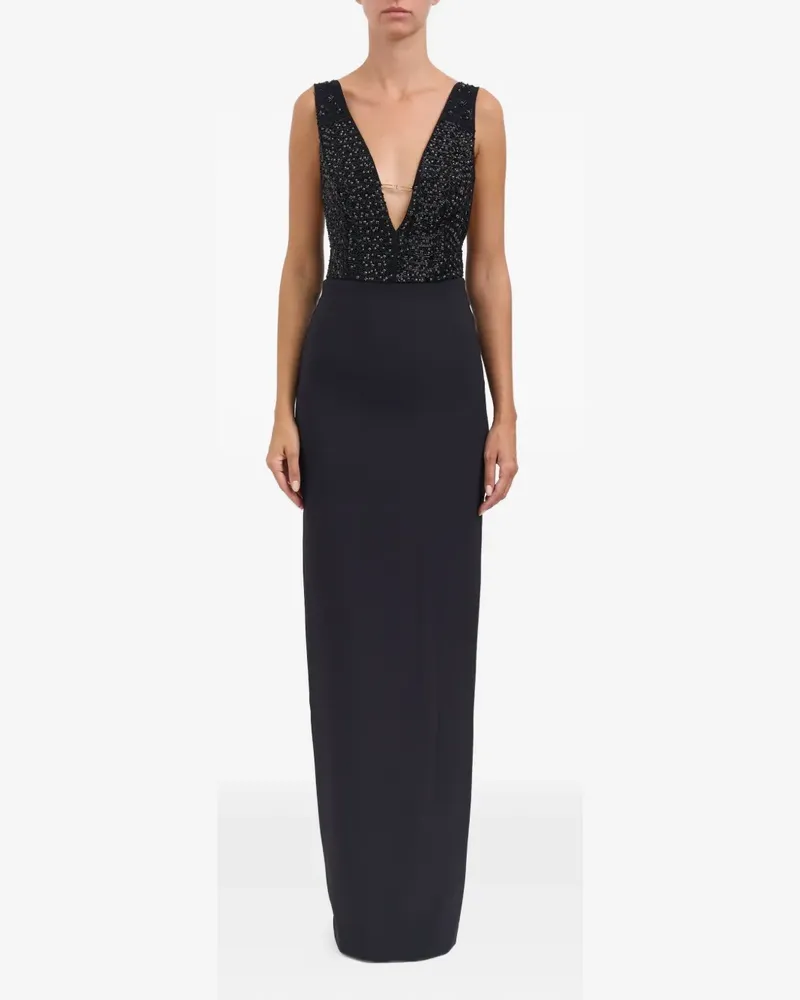 Elisabetta Franchi embellished V-neck maxi dress - Schwarz Schwarz