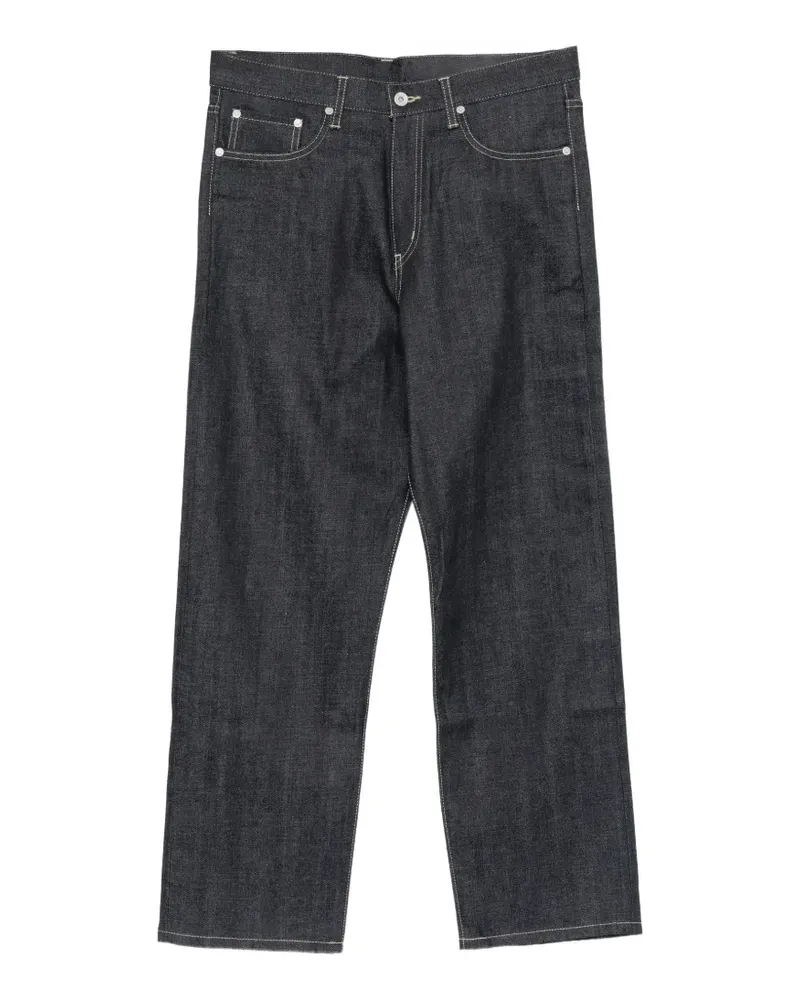 Neighborhood embroidered-logo straight-leg jeans - Blau Blau