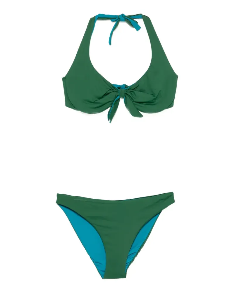 FISICO-Cristina Ferrari knotted-detail halterneck bikini - Grün Grün