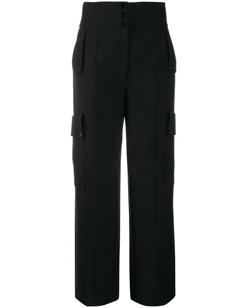 Stella McCartney Weite Hose mit hohem Bund - Schwarz Schwarz