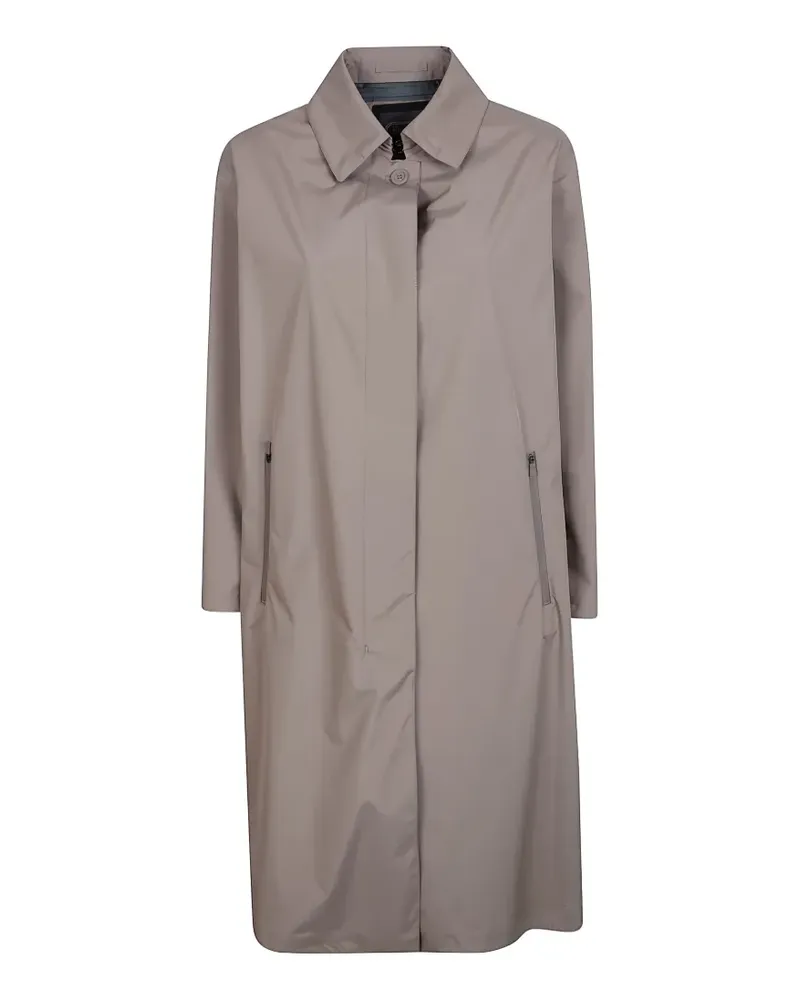 Herno concealed-fastening pleated coat - Grau Grau