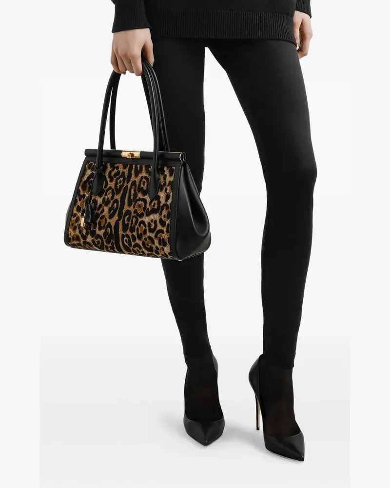 Dolce & Gabbana Marlene Everyday Tasche mit Leo-Stickerei - Braun Braun