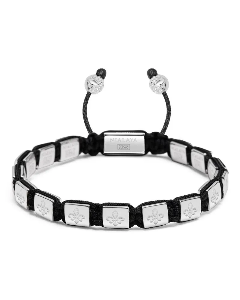Nialaya Perlenarmband mit Gravur - Silber Silber