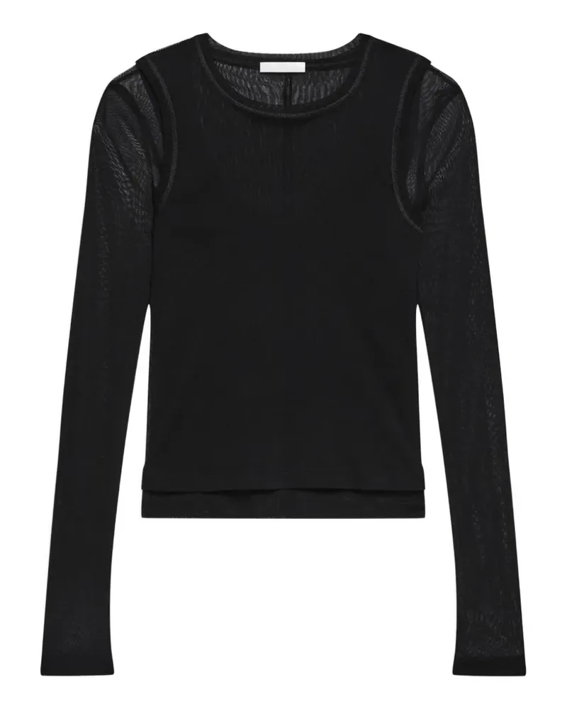 Helmut Lang mesh-panel T-shirt - Schwarz Schwarz