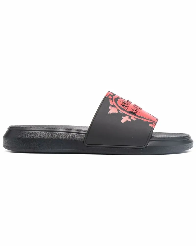 Alexander McQueen Pantoletten mit Logo-Prägung - Schwarz Schwarz