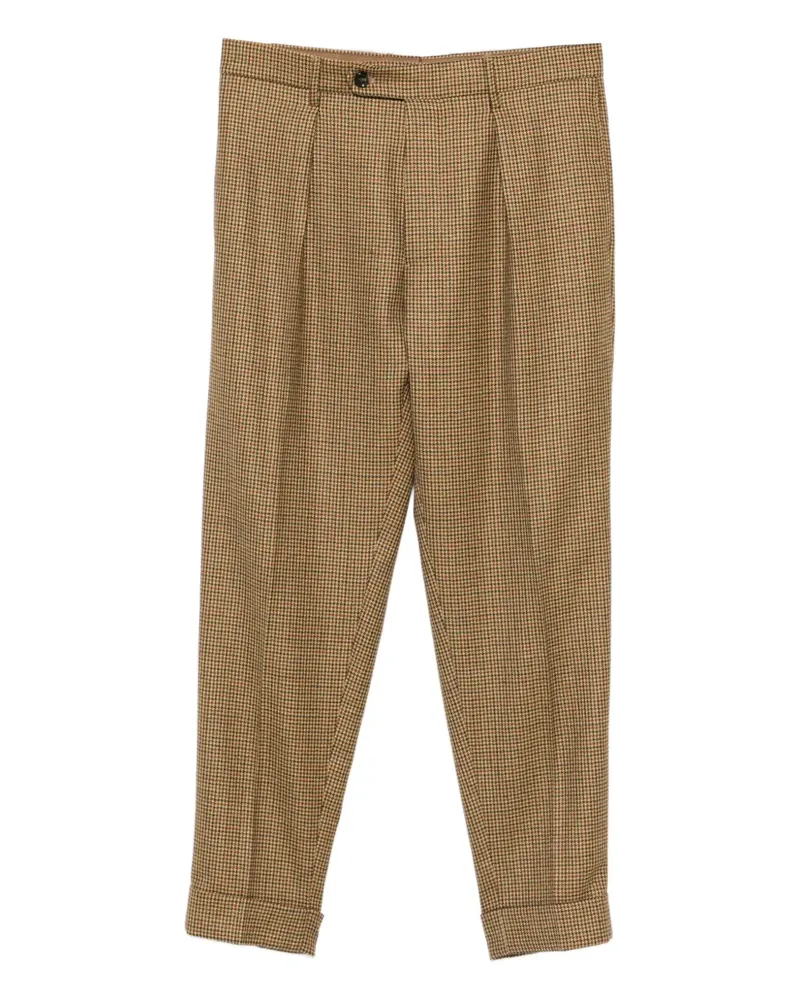 Berwich Chiaia pleated check trousers - Nude Nude
