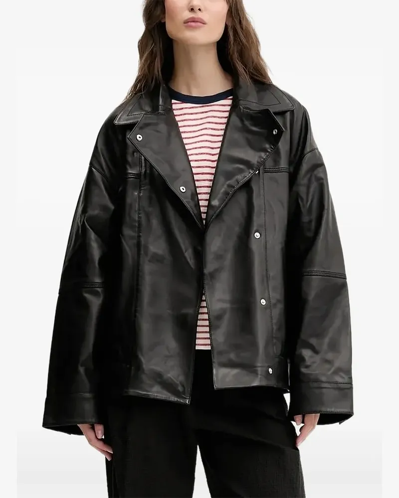 BIMBA Y LOLA Lederjacke mit Kontrasteinsätzen - Schwarz Schwarz