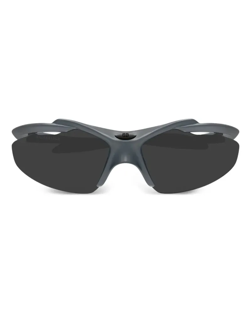 Balenciaga logo oval-frame sunglasses - Grau Grau