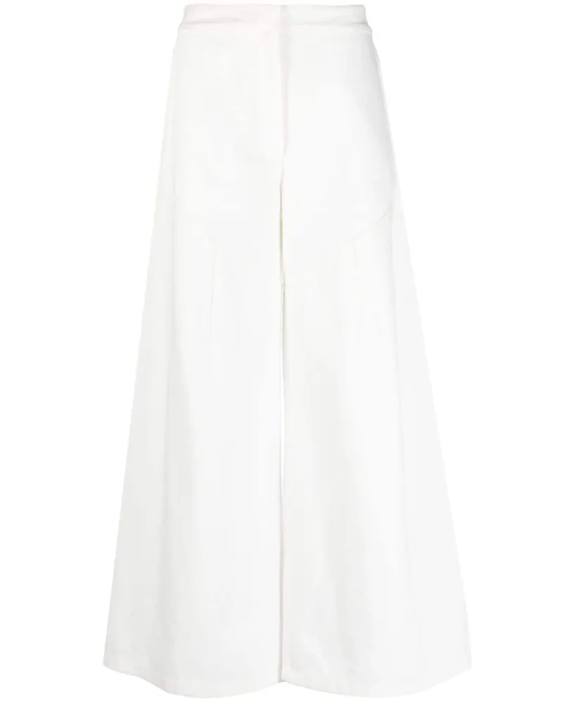 Jil Sander Hose mit weitem Bein - Weiß Weiß