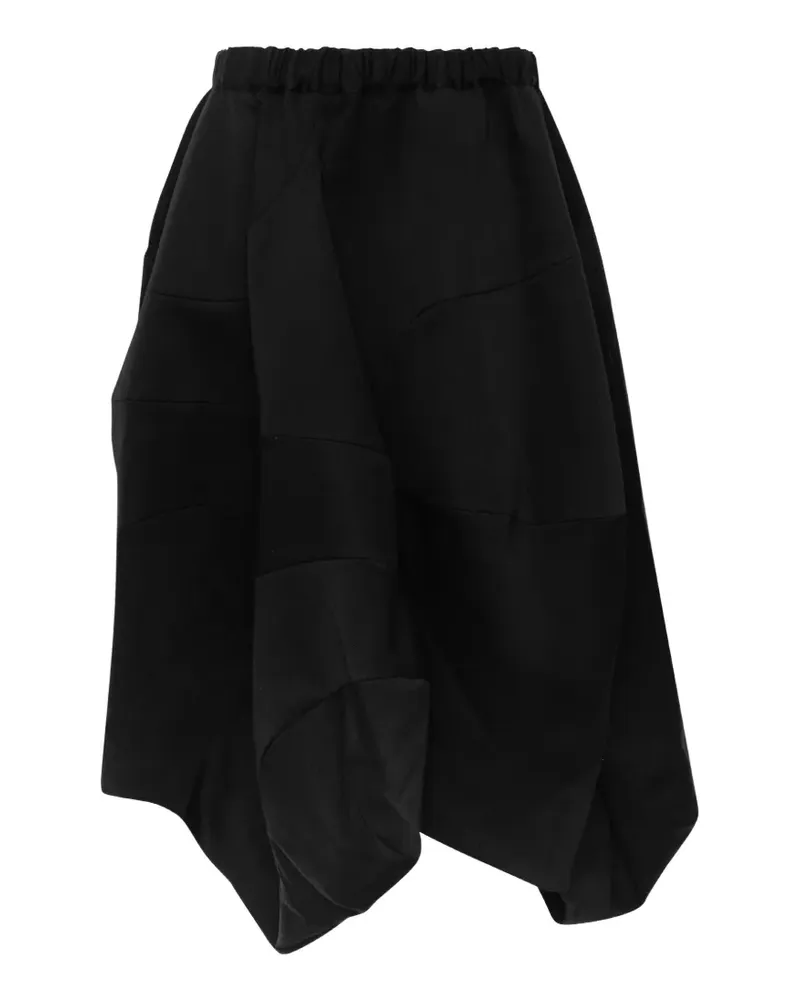 Comme des Garçons Midirock mit Falten - Schwarz Schwarz