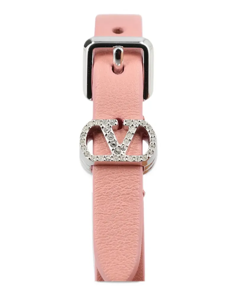 Valentino Garavani Ovalette Armband aus Leder und Swarovski-Kristallen - Silber Silber