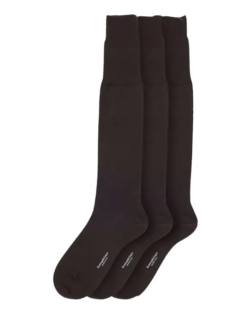 Ermenegildo Zegna Socken mit Logo-Print - Braun Braun
