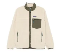 Retro Jacke aus Fleece mit Reißverschluss - Nude