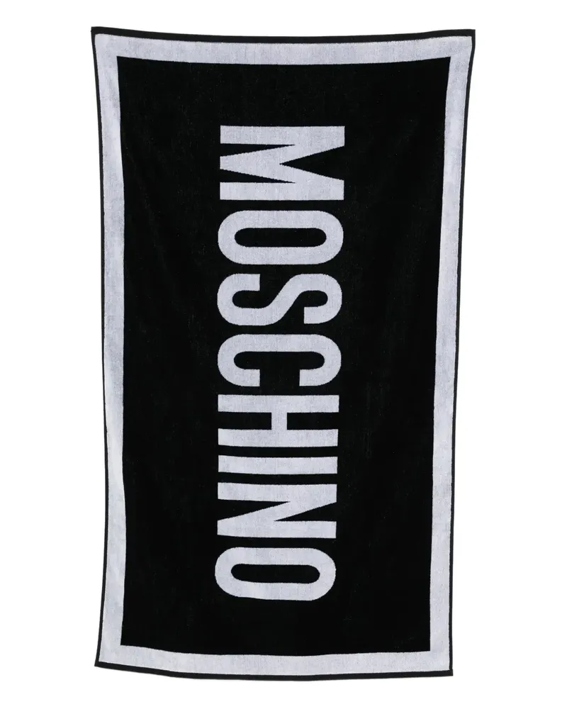 Moschino Strandtuch mit Jacquard-Logo - Schwarz Schwarz
