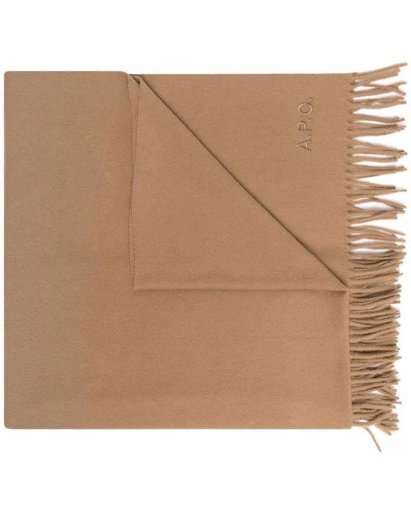 A.P.C. Schal mit Fransensaum - Braun Braun