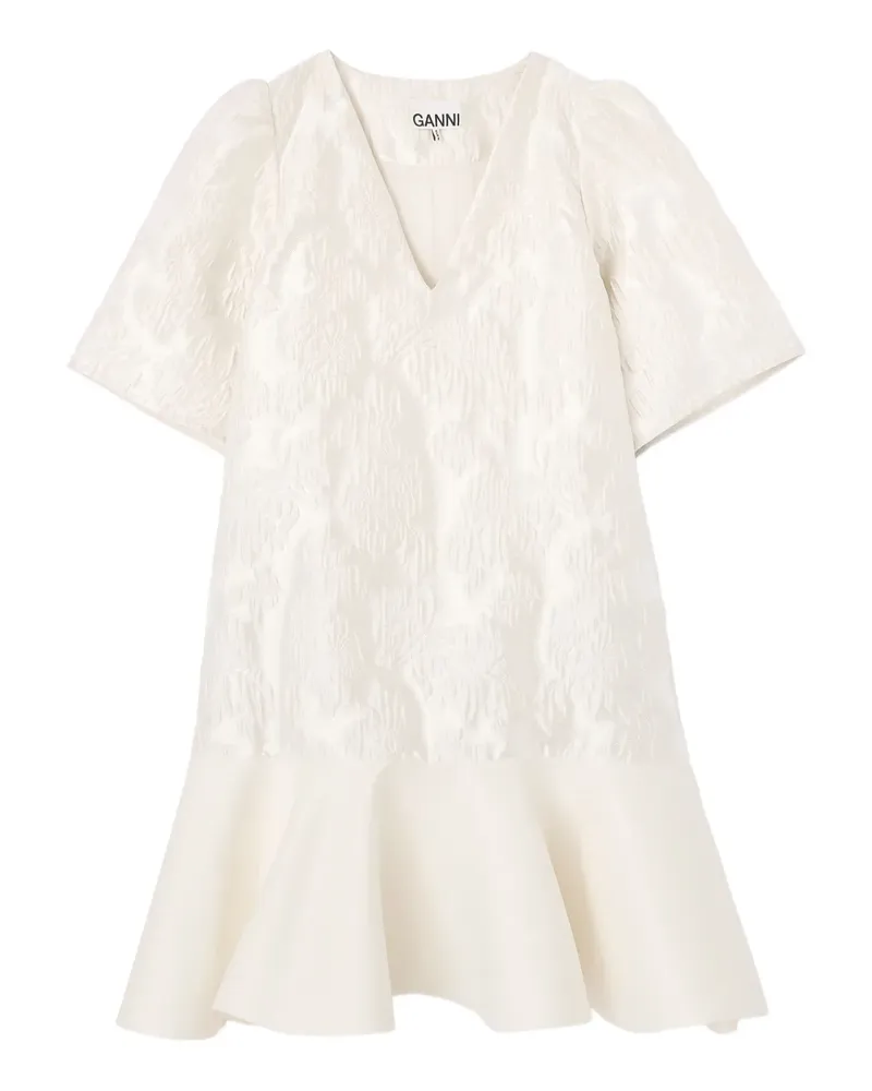 Ganni Minikleid mit V-Ausschnitt - Nude Nude