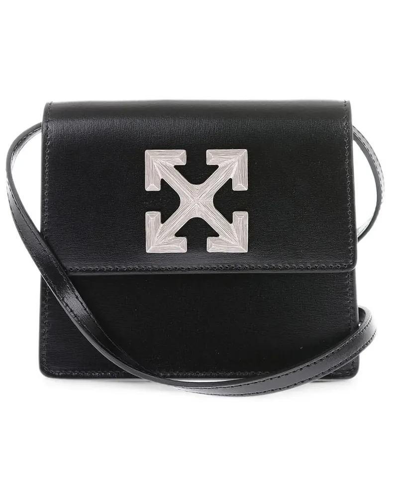 OFF-WHITE leather Jitney 0.7 mini crossbody bag - Schwarz Schwarz