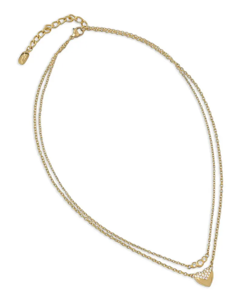 Karl Lagerfeld crystal-embellished heart-pendant necklace - Gold Gold
