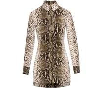 Snake Hemdkleid aus Popeline - Grün