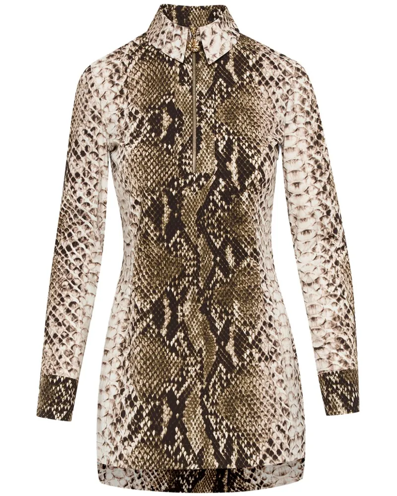 Oscar de la Renta Snake Hemdkleid aus Popeline - Grün Grün