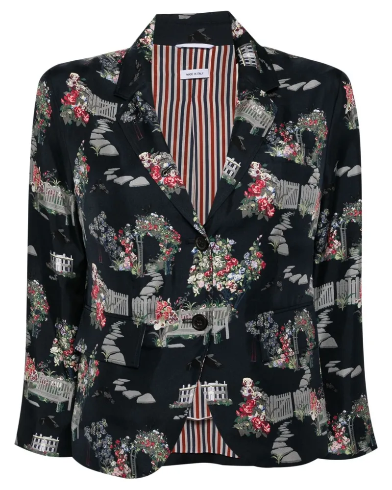 Thom Browne Sakko mit grafischem Print - Blau Blau