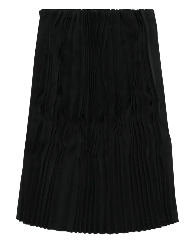 Comme des Garçons Midirock mit Falten - Schwarz Schwarz