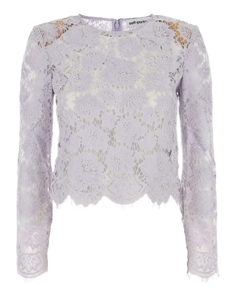 Self-Portrait Bluse aus Spitze - Violett Violett