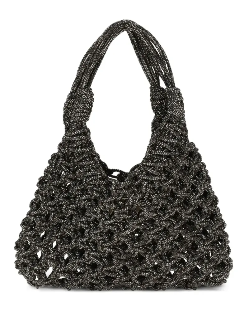 HIBOURAMA Schultertasche mit Kristallen - Grau Grau