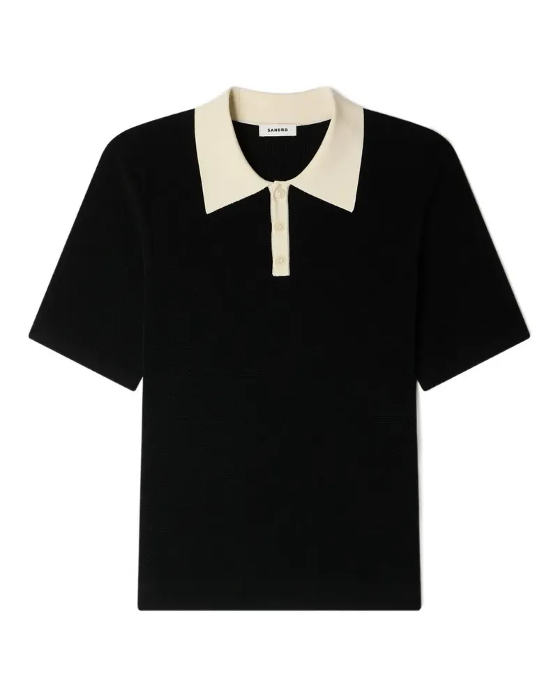 Sandro Kurzärmeliges Poloshirt - Schwarz Schwarz