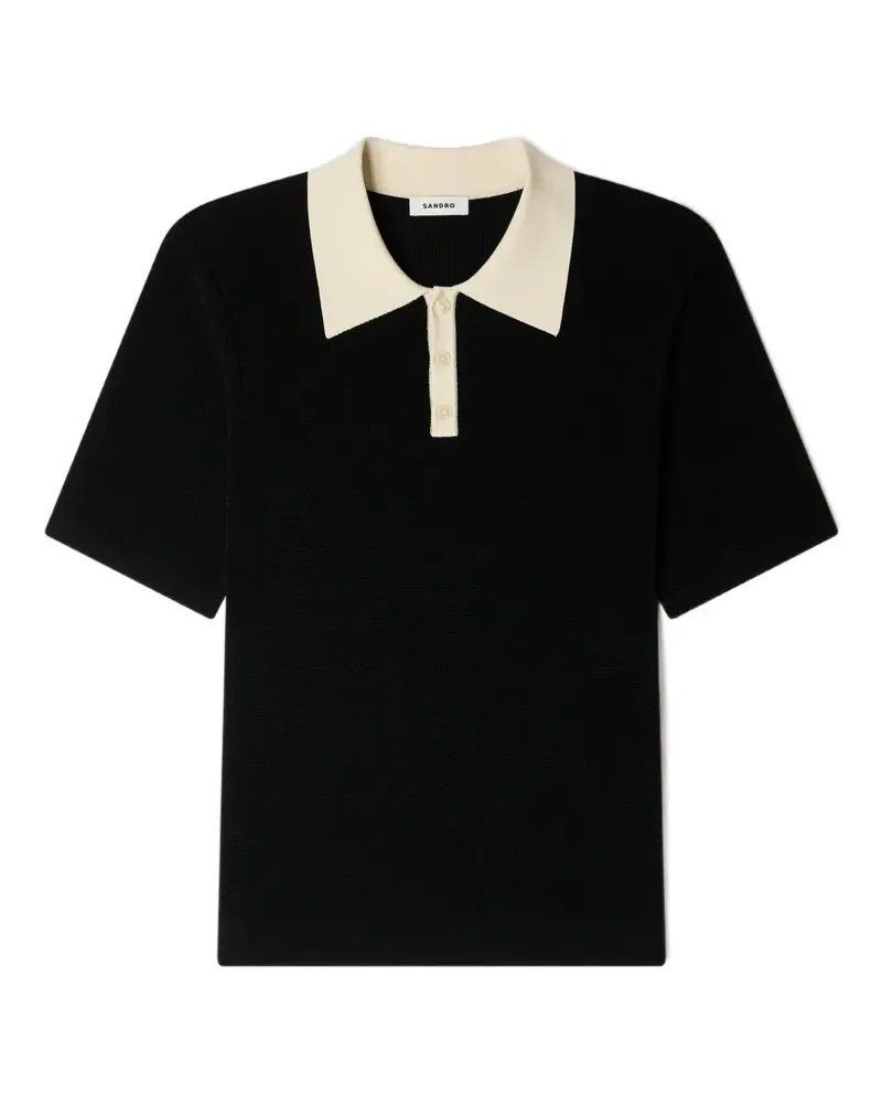 Sandro collared short-sleeve polo shirt - Schwarz Schwarz