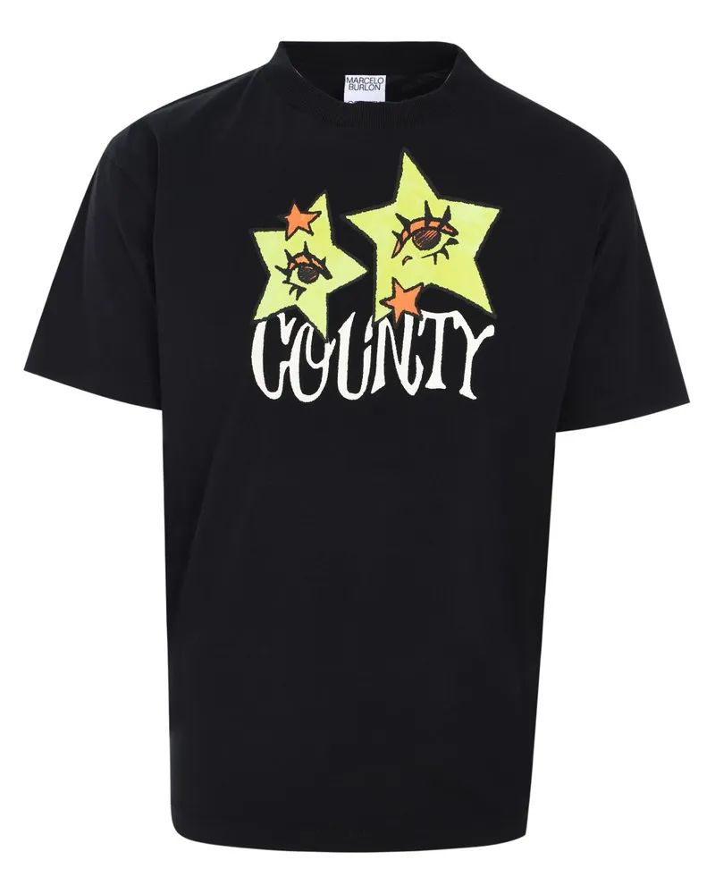 Marcelo Burlon | County of Milan Star Eyes T-Shirt - Schwarz Schwarz