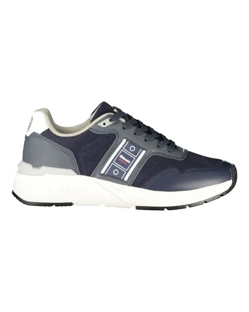 Blauer stripe-design mesh-panel sneakers Blau