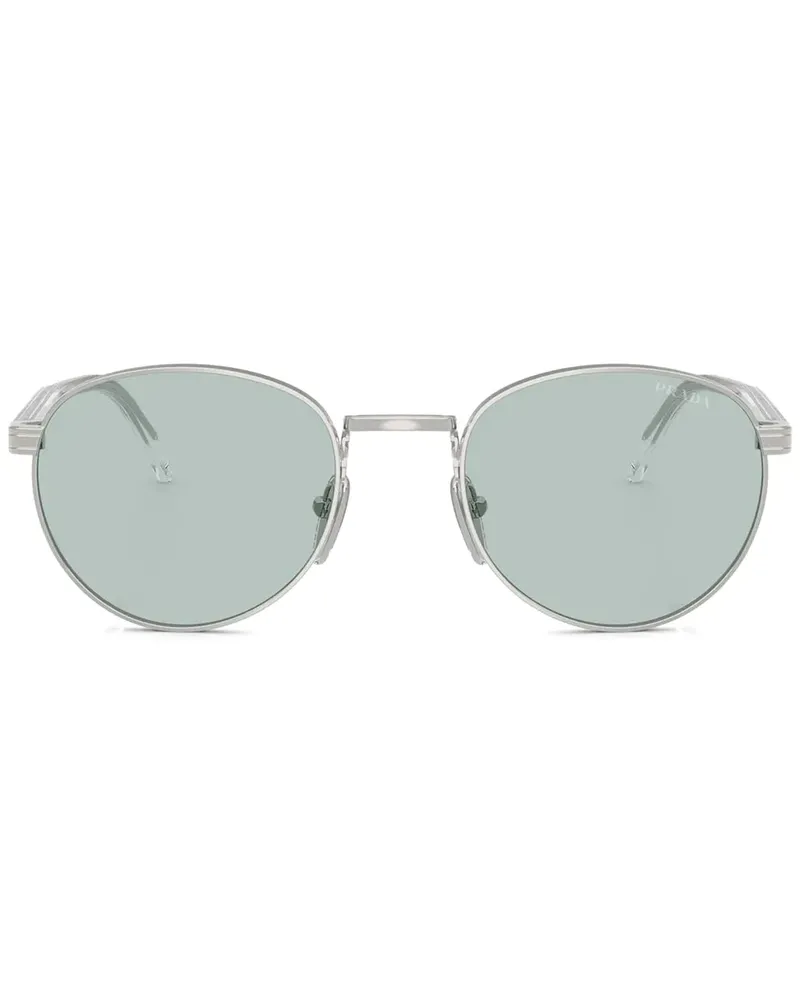 Prada Sonnenbrille mit rundem Gestell - Silber Silber