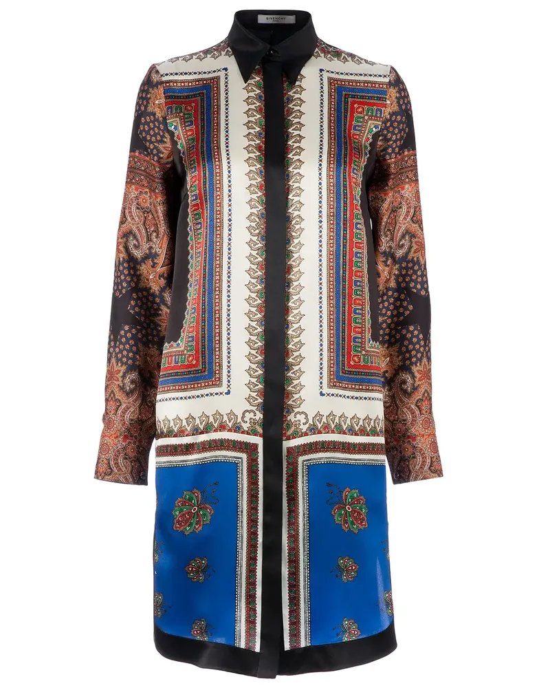 Givenchy scarf print shirt dress - Schwarz Schwarz