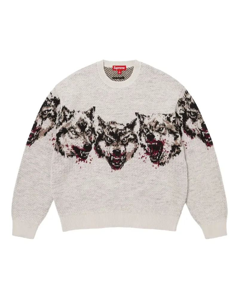 Supreme Being Wolves Pullover - Nude Nude