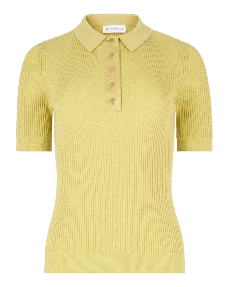 Nina Ricci Poloshirt aus geripptem Strick - Gelb Gelb