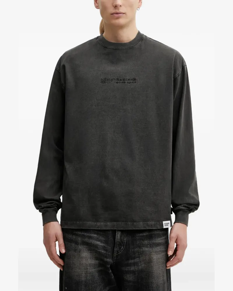 Neighborhood logo-embroidered long-sleeve T-shirt - Schwarz Schwarz