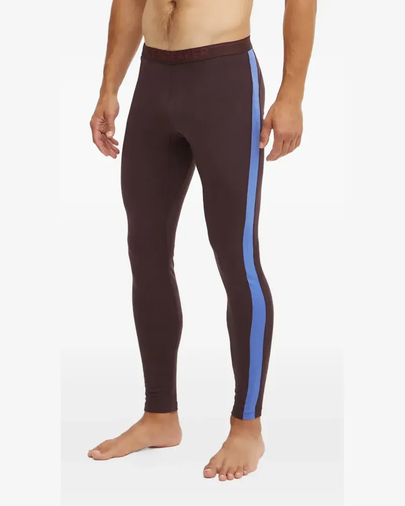 Icebreaker Gestreifte Leggings - Braun Braun