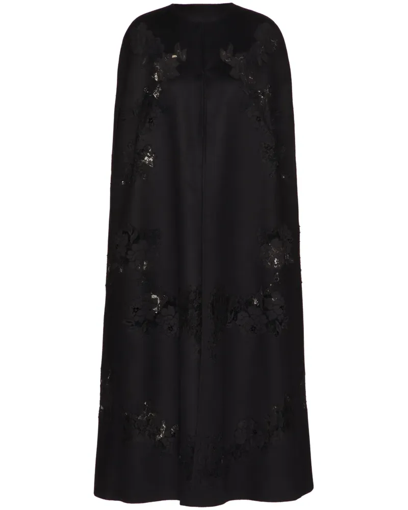 Valentino Garavani Mantel aus Blumenspitze - Schwarz Schwarz