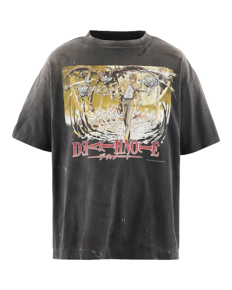 SAINT MXXXXXX x Death Note print T-shirt - Grau Grau