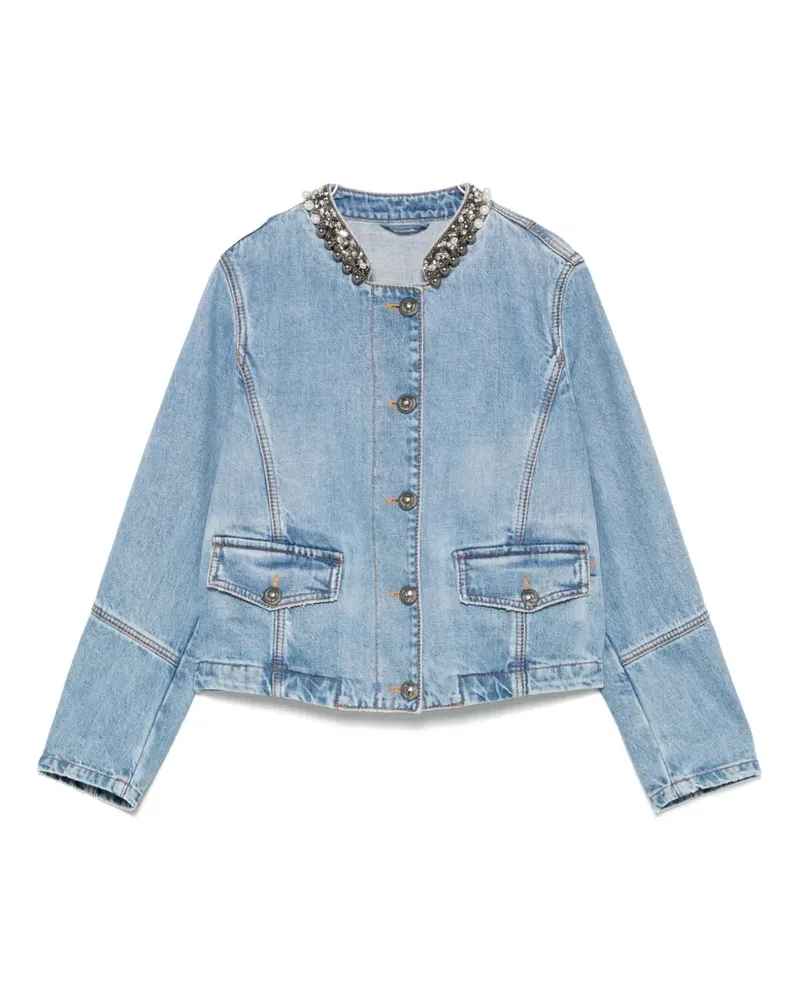 Ermanno Scervino Jeansjacke mit Kristallen - Blau Blau