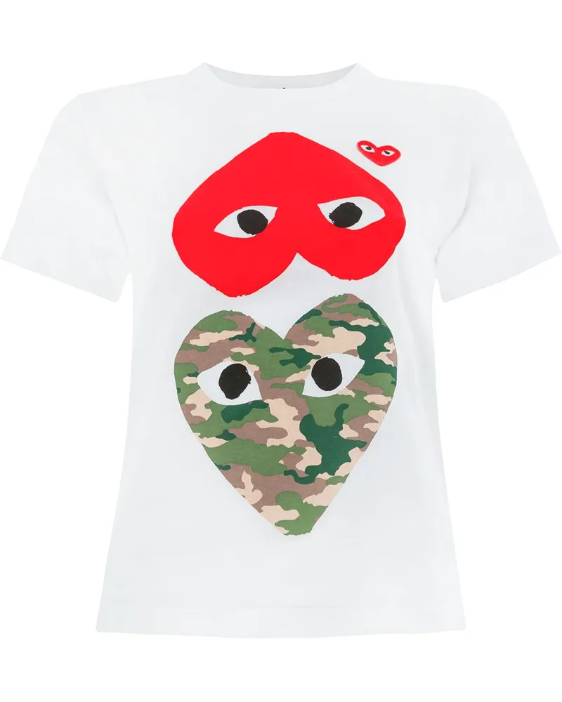 Comme des Garçons T-Shirt mit Herz-Print - Weiß Weiß
