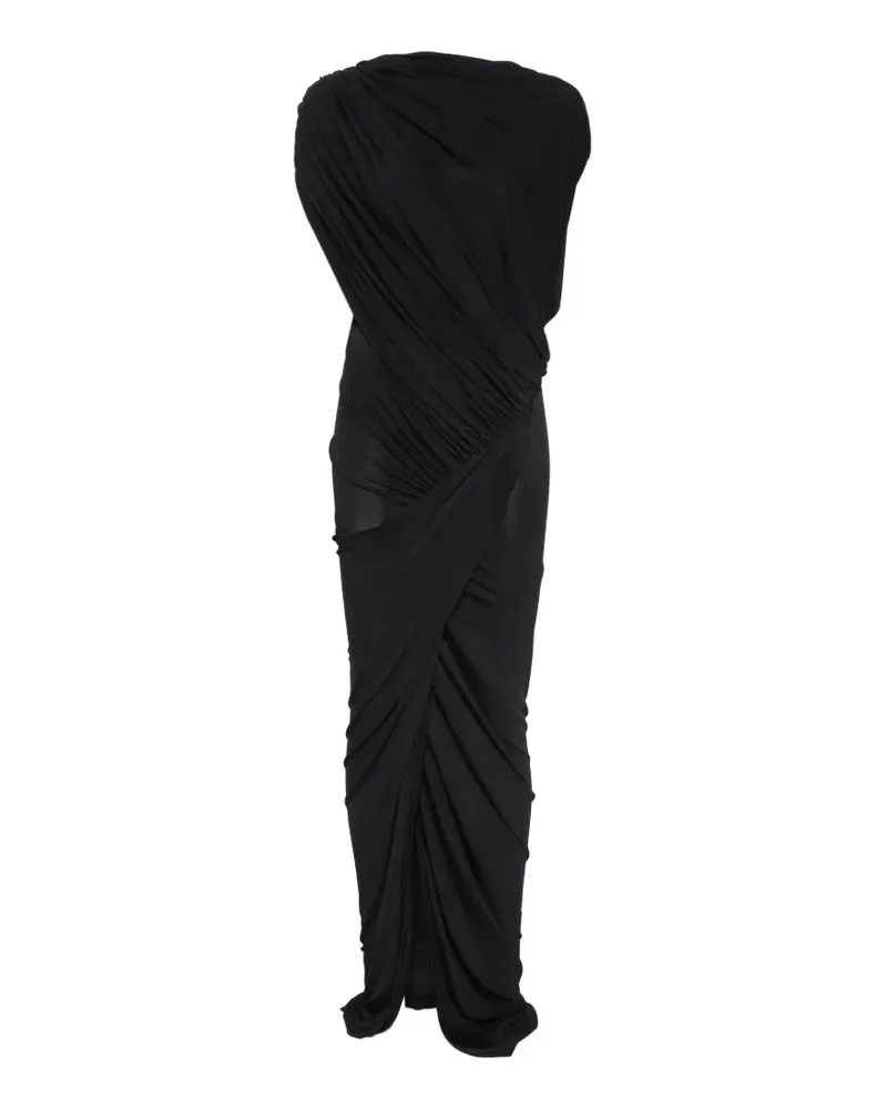 Rick Owens Lilies Drapiertes Ares Maxikleid - Schwarz Schwarz