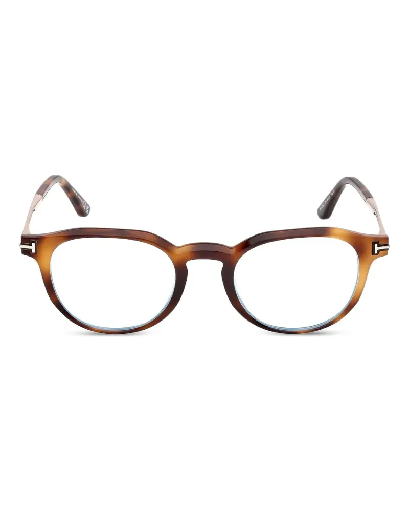 Tom Ford Brille mit rundem Gestell - Braun Braun